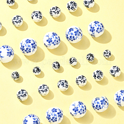 30шт 3 стиля фарфоровые бусины ручной работы с принтом PORC-FS0001-05