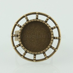 Vintage base anillo de hierro componentes del anillo de dedo de acero&nbsp;PALLOY-O039-22AB-NF