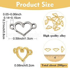 203 шт. полые соединительные подвески из сплава в тибетском стиле&nbsp;HEAR-YW0001-01AS