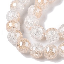 Гальванизированные нити стеклянных бусин с эффектом кракле EGLA-N014-8mm-02