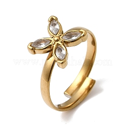 Anelli in acciaio inossidabile 304 con zirconi cubici&nbsp;RJEW-C169-01G-03