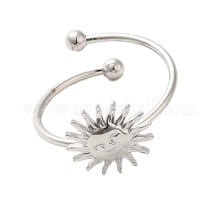 Открытое кольцо-манжета из нержавеющей стали марки 304 RJEW-M167-09C-P