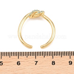 Латунные микро проложить пальцев кольца кубического циркония&nbsp;RJEW-C153-01G