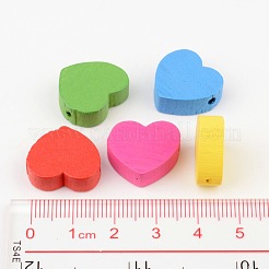 Разноцветные бусины в форме сердца из натурального дерева X-TB109Y