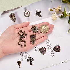 28 шт. 7 стильные подвески из сплава с покрытием в тибетском стиле FIND-SZ0002-98