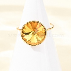 Кольца-манжеты из нержавеющей стали 304 со стеклянными вставками для женщин&nbsp;RJEW-K309-41C