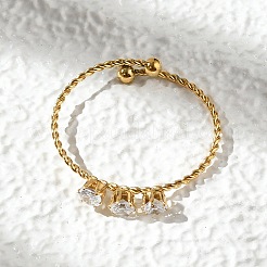 Кольца-манжеты из нержавеющей стали 304 со стразами RJEW-M070-02G-01