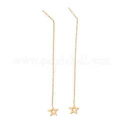 Длинная цепочка с серьгами-гвоздиками со звездами&nbsp;EJEW-A067-12G