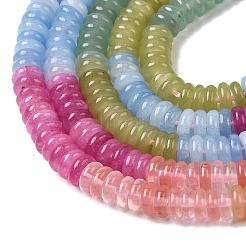 Brins de perles en verre de quartz cerise et en jade blanc naturel teinté et en aventurine verte&nbsp;X-G-H333-02C