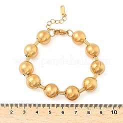 Круглые браслеты из нержавеющей стали 304 с бусинами для женщин BJEW-B134-02G