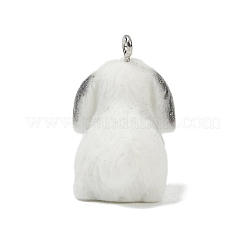 Подвески из непрозрачной смолы с рисунком животных RESI-H042-01P-09