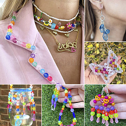 14 цвет прозрачных акриловых бусин&nbsp;TACR-TA0001-45