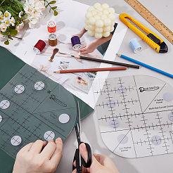 2 шт. прозрачные акриловые линейки для выравнивания футболок&nbsp;AJEW-DC0002-17B