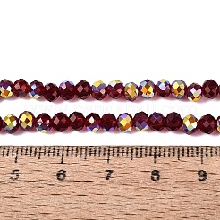 Brins de perles rondelles en verre transparent plaqué couleur AB&nbsp;EGLA-T029-4mm-10C