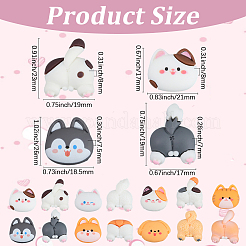 64 шт. 14 стиля кабошонов из непрозрачной смолы с изображением животных&nbsp;CRES-SC0003-20