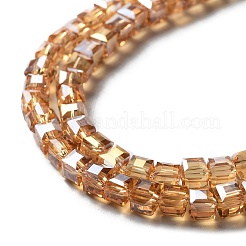 Гальванические стеклянные бусины EGLA-J028-4x4mm-AB18