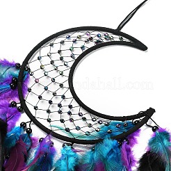 Лунная паутина/сетка с подвесными украшениями из перьев HJEW-G025-09A