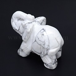 Howlite 3d слон украшения домашнего экрана&nbsp;G-A137-B01-03