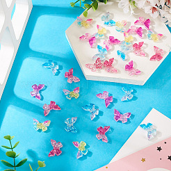 32 шт. 4-х цветные прозрачные кабошоны из смолы в виде бабочек&nbsp;RESI-TA0004-44