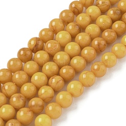 Нити из натуральных бусин из пчелиного воска G-L095-B02-7mm-01