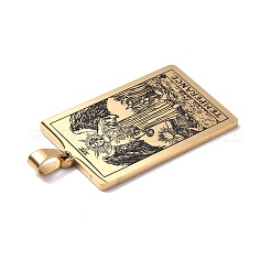 201ステンレスペンダント  ゴールドカラー  タロット模様の長方形  節制xiv  40x24x1.5mm  穴：4x7mm&nbsp;STAS-B033-01G-14