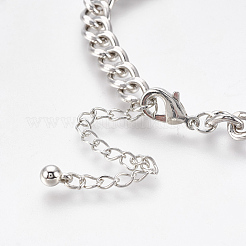 Сплав с нагрудниками заявление ожерелья NJEW-WH0002-01P