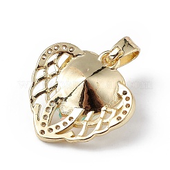 Настоящие 18-каратные позолоченные подвески из латуни с микропаве из прозрачного кубического циркония&nbsp;KK-C015-29G-04