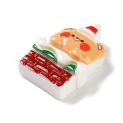 Кабошоны из непрозрачной смолы с рождественской тематикой RESI-F053-B07