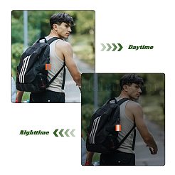 30 Stück 5 Farben reflektierender rechteckiger Polyester-Anhänger-Schlüsselanhänger&nbsp;KEYC-CO0001-02