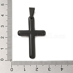 304ステンレスペンダント  クロスチャーム  宗教  ブラック  37x23x3mm  穴：8x5mm&nbsp;STAS-C105-01EB