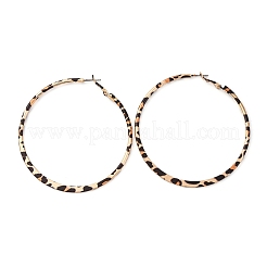 Кольцо с леопардовым принтом серьги-кольца из сплава&nbsp;EJEW-Z112-02P