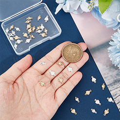 40 шт. 4-х синяя латунная соединительная подвеска&nbsp;KK-BC0012-06