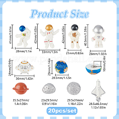 20 шт. 10 стиля железные кнопки для рисования в космической тематике&nbsp;AJEW-DR00040