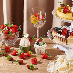 55шт 6 вида пластиковой имитации клубники DJEW-GA0001-54