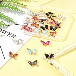 24 шт. 6-х цветные подвески-соединители из сплава стекла&nbsp;FIND-FS0003-51