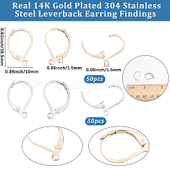 100 pièce de boucles d'oreilles à levier en acier inoxydable 304&nbsp;STAS-BBC0011-10