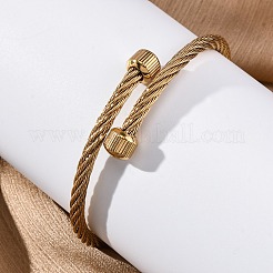 Браслеты-торсионы из нержавеющей стали 304 для женщин&nbsp;BJEW-P310-15G