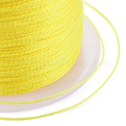 ポリエステル編組メタリック糸  DIYの編みこみのブレスレット作りと刺繡のために  きいろ  0.4mm  6プライ  約54.68ヤード（50m）/ロール&nbsp;OCOR-I007-B-13