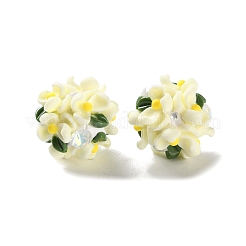 Бусины-шарики из полимерной глины со стразами и светом CLAY-U002-01B