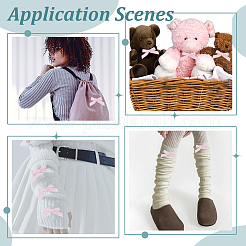 Полиэстеровые булавки с бантом&nbsp;LS-JEWB-WH0010-89C