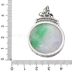 Окрашенный натуральный бирманский нефрит цветы плоские круглые подвески&nbsp;KK-Q050-03A