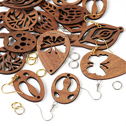 Наборы для изготовления деревянных серег с подвесками своими руками&nbsp;DIY-TA0011-16