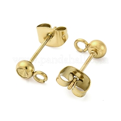 Фурнитура для сережек-гвоздиков из нержавеющей стали 304&nbsp;STAS-V003-10G-01