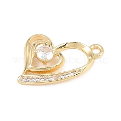 Pendenti in ottone con micro pavé di zirconi trasparenti per San Valentino&nbsp;KK-D225-09G