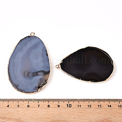 Естественно серый агат большие кулоны&nbsp;KK-F882-01G