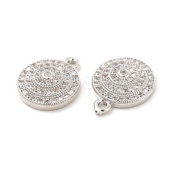 Латунные микропаве прозрачные подвески с фианитом KK-E071-16P