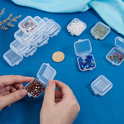 スタッドピアス用ミニPPプラスチック梱包箱400個  正方形  透明  4x3.4x1.85cm&nbsp;CON-PH0003-46
