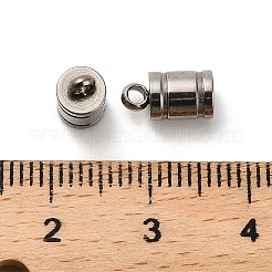 201ステンレススチールコードエンド  コラム  ステンレス鋼色  9.5x5mm  穴：1.6mm  内径：3.5mm&nbsp;STAS-S167-01A-P
