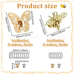 4 шт. 4 стиля цинкового сплава с замком-бабочкой для сумки&nbsp;FIND-NB0006-88