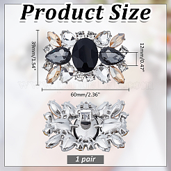 2 шт. пряжки для обуви из сплава со стразами&nbsp;AJEW-ME0001-35